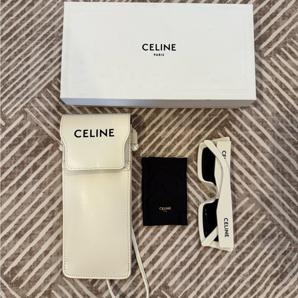 Celine White Sunglasses with Case - Picture 1 of 4